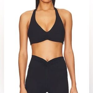 NWT V-neck Halter Bra | Black